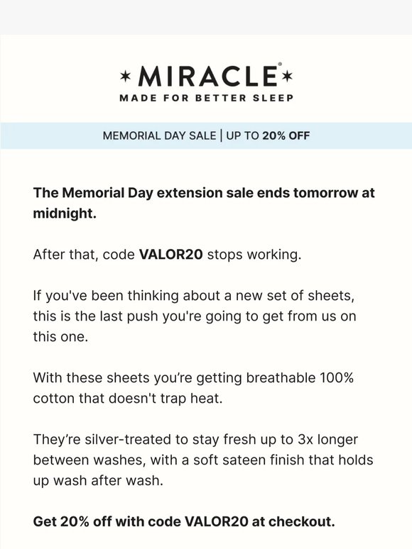 Memorial Day Sale extension is ending