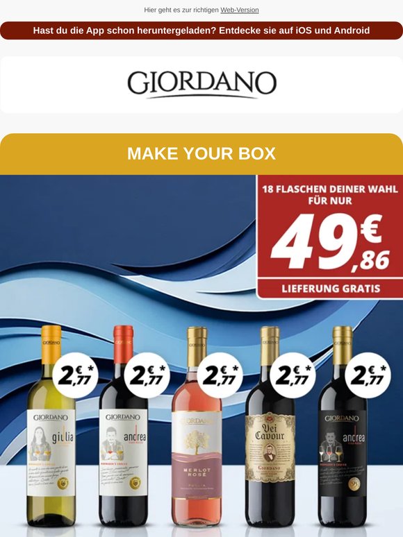 Make your box: 18 Weine für je 2,77 € 🔥