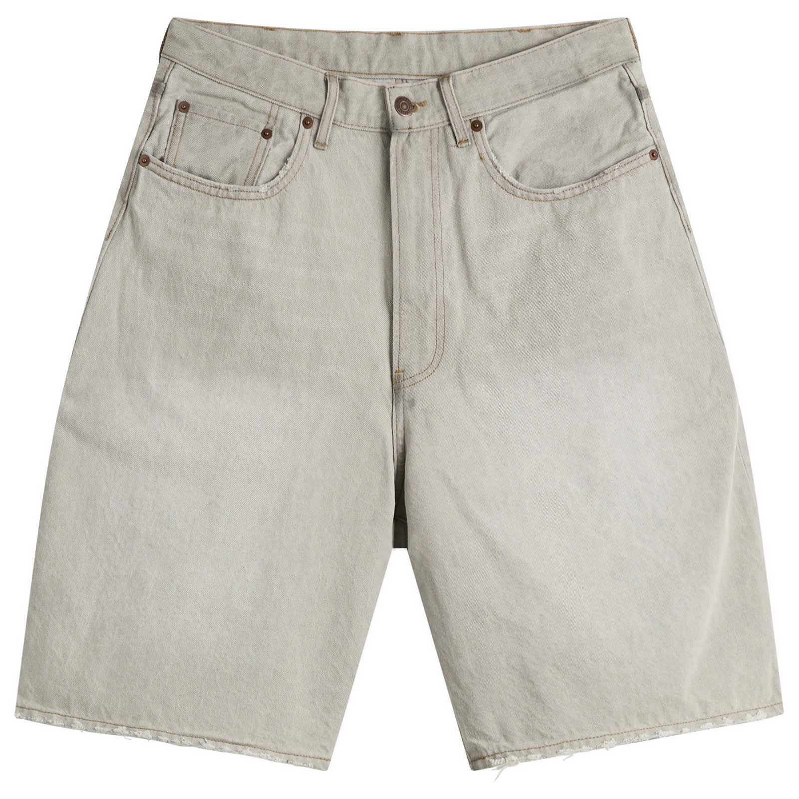 BEAMS Damage Denim Shorts