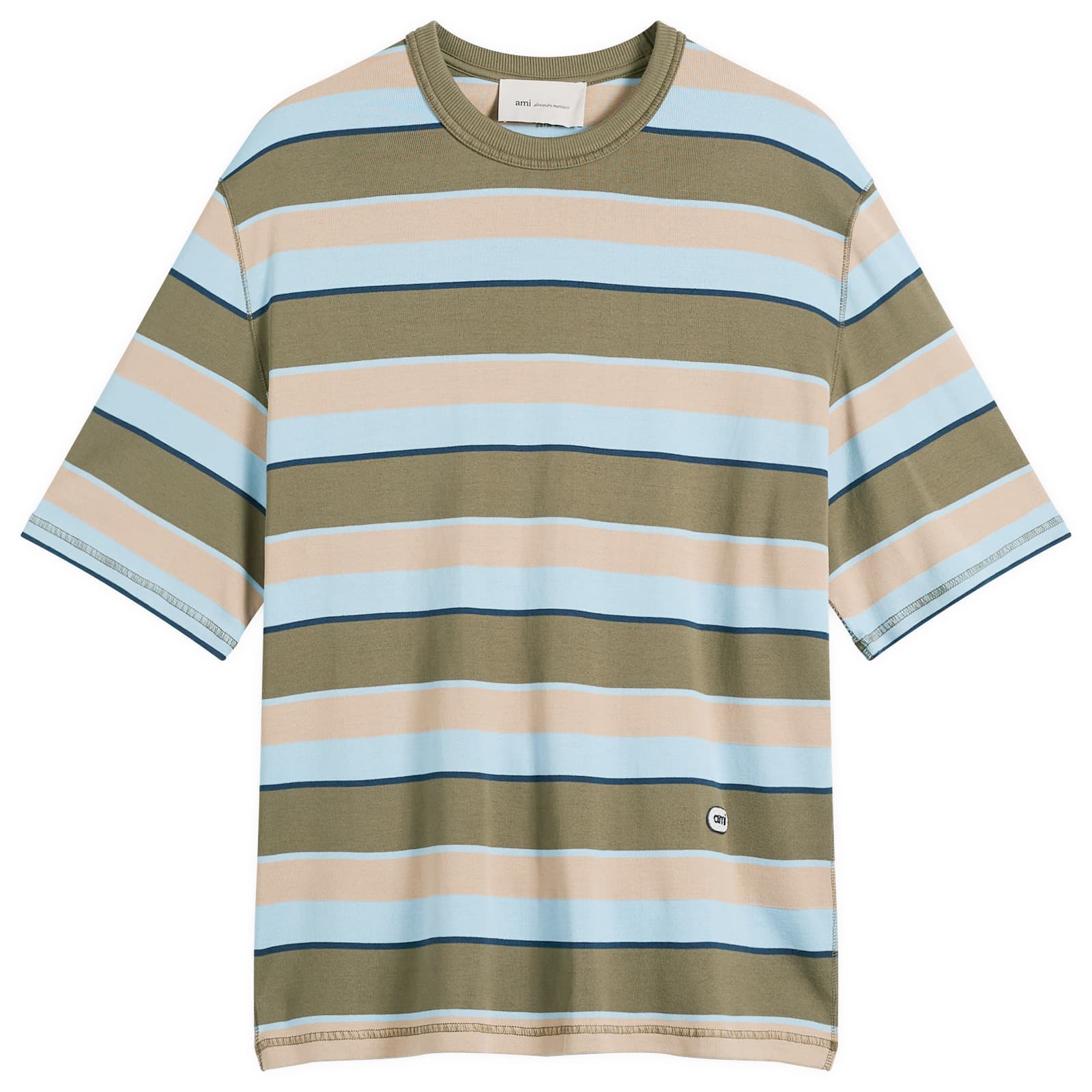 AMI Paris Short Sleeve Oversized Striped T-Shirt