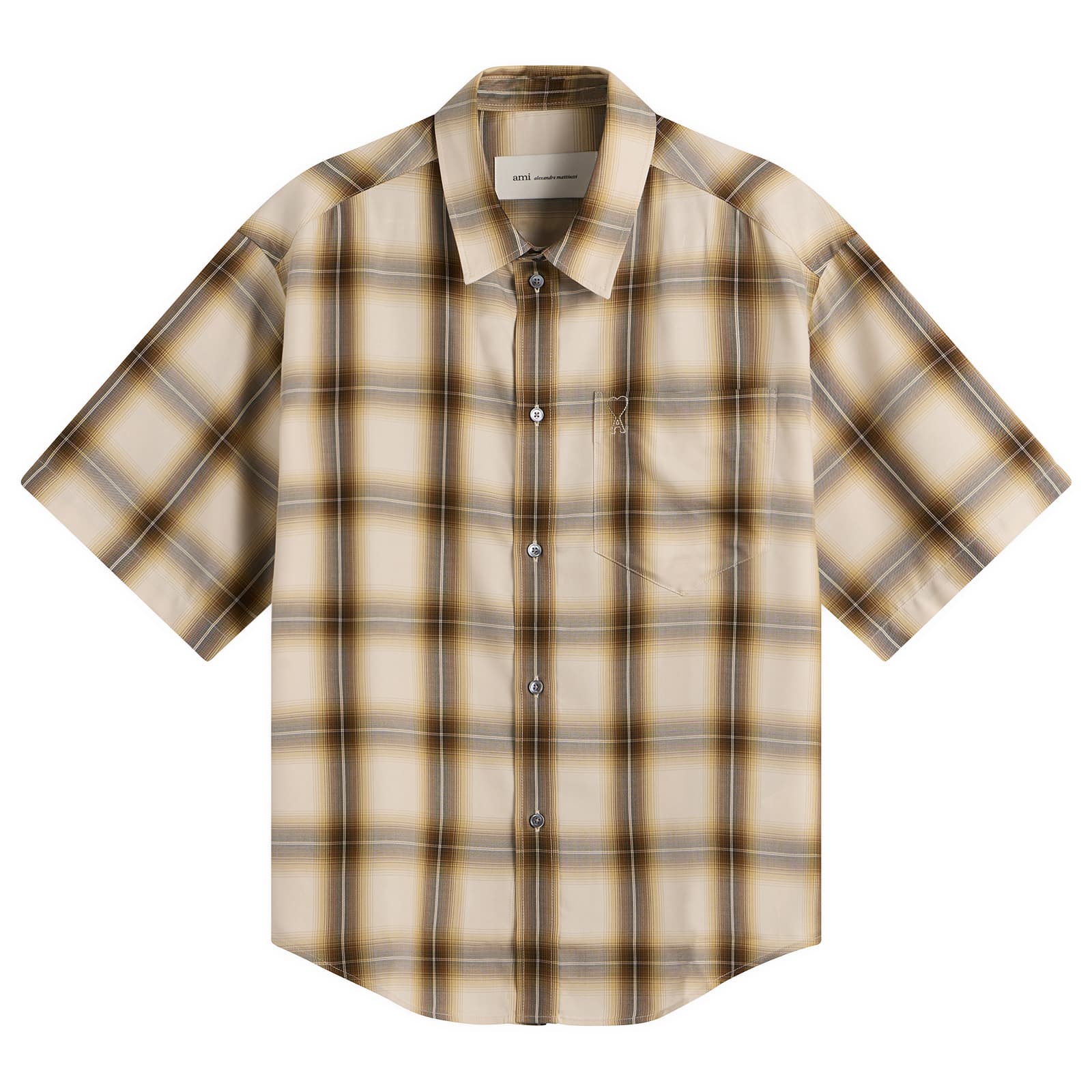 AMI Paris ADC Check Canvas Short Sleeve Shirt