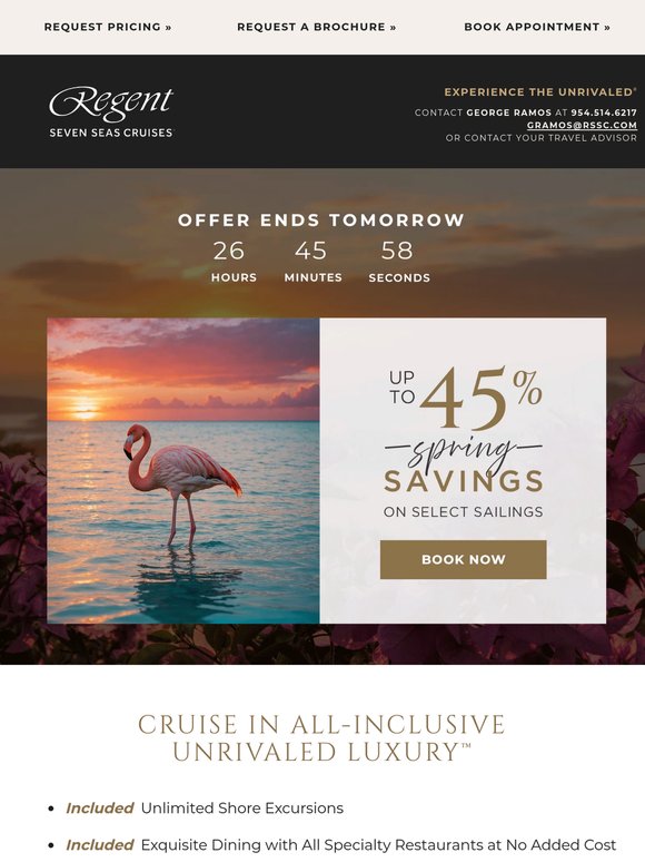 Last Chance To Save Up to 45% On Select Voyages