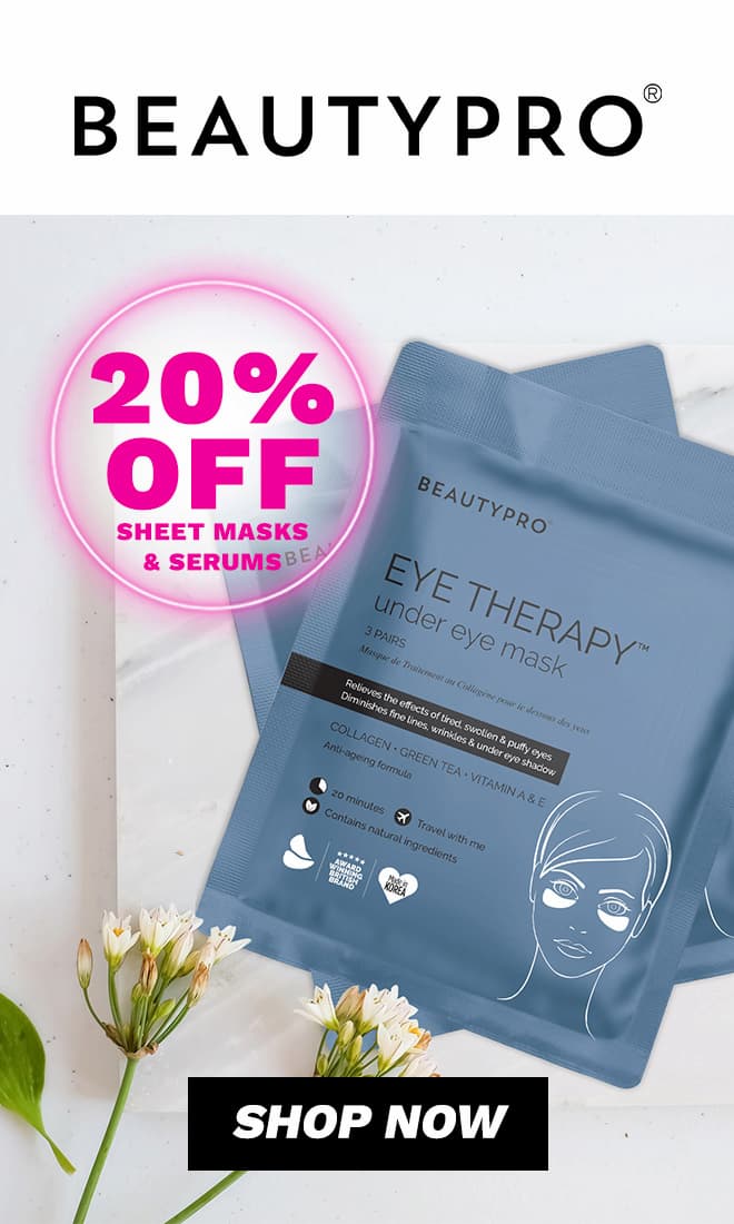 Save 20% on BeautyPro Sheet Masks and Serums