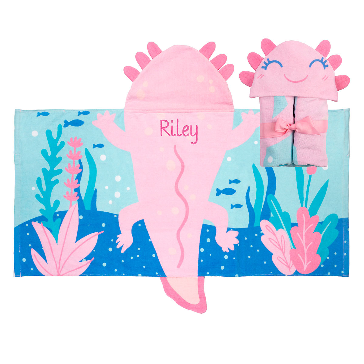 Image of Axolotl Personalized Hooded Towel by Stephen Joseph®