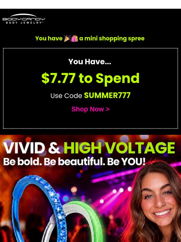 Your $7.77 credit is here.