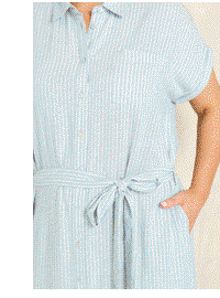 EVANS Curve Blue & White Stripe Shirt Dress