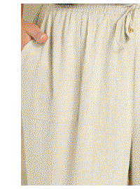 EVANS Curve Natural Brown Linen Wide Leg Trouser