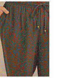 EVANS Curve Chocolate Brown Linen Wide Leg Trouser