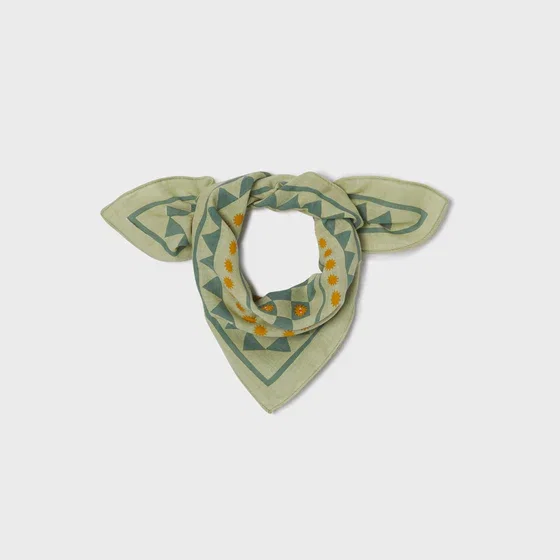 Petit foulard en 100% coton bio Romane - Vert