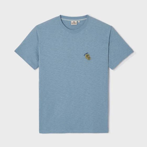 T-shirt en 100% coton bio Dolce vita - Bleu, imprimé citron