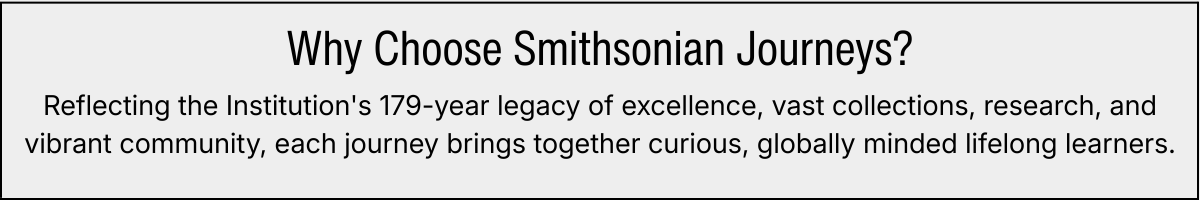 Smithsonian Journeys About Us webpage