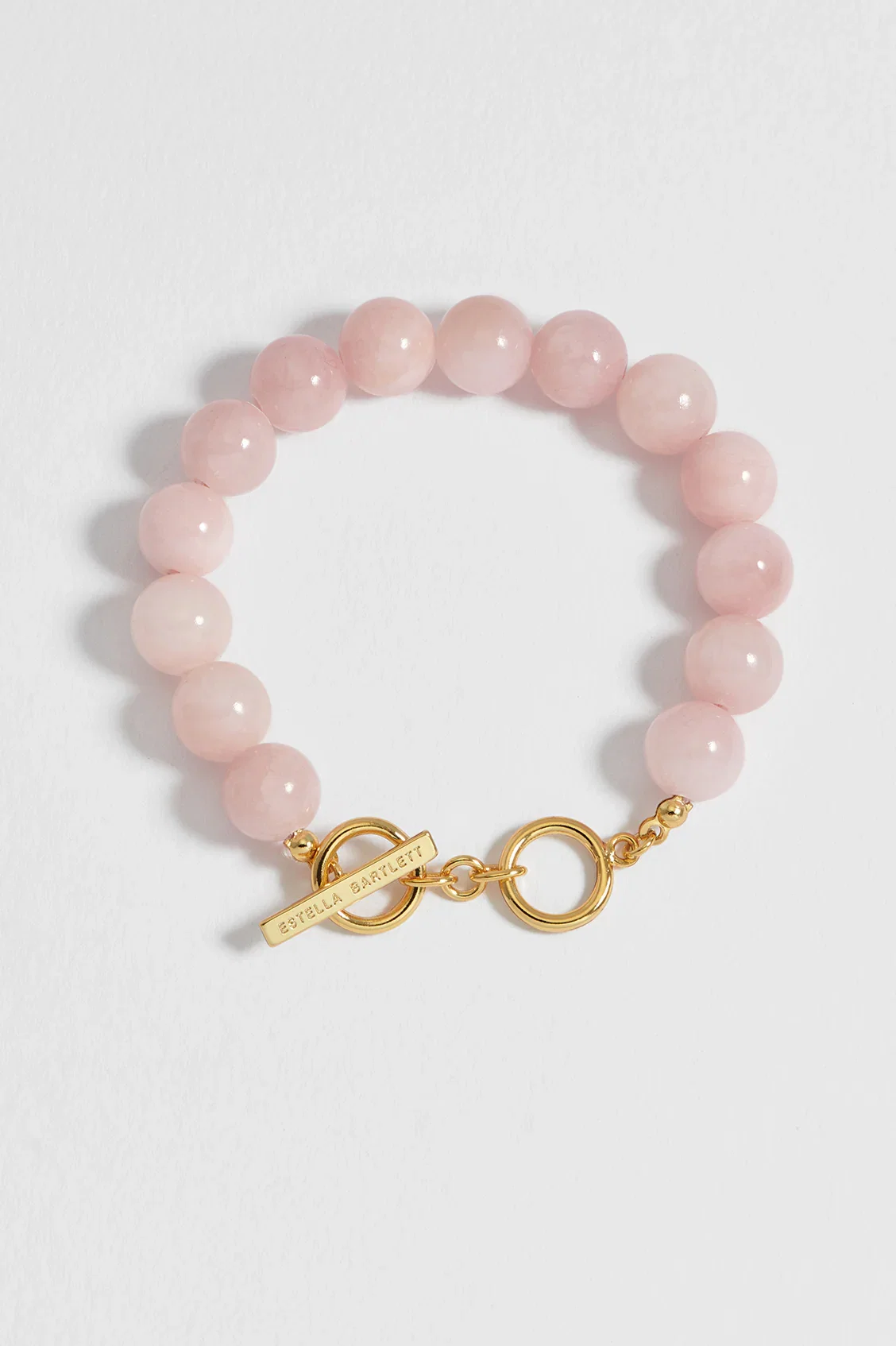 Image of Chunky Rose Quartz T-Bar Bracelet