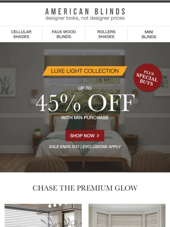 Up to 45% off luxe style!