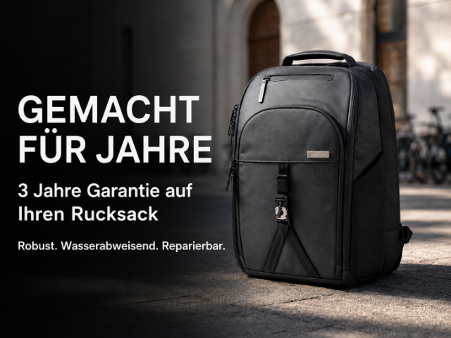 Gemacht für Jahre – 3 Jahre Garantie auf Ihren Rucksack