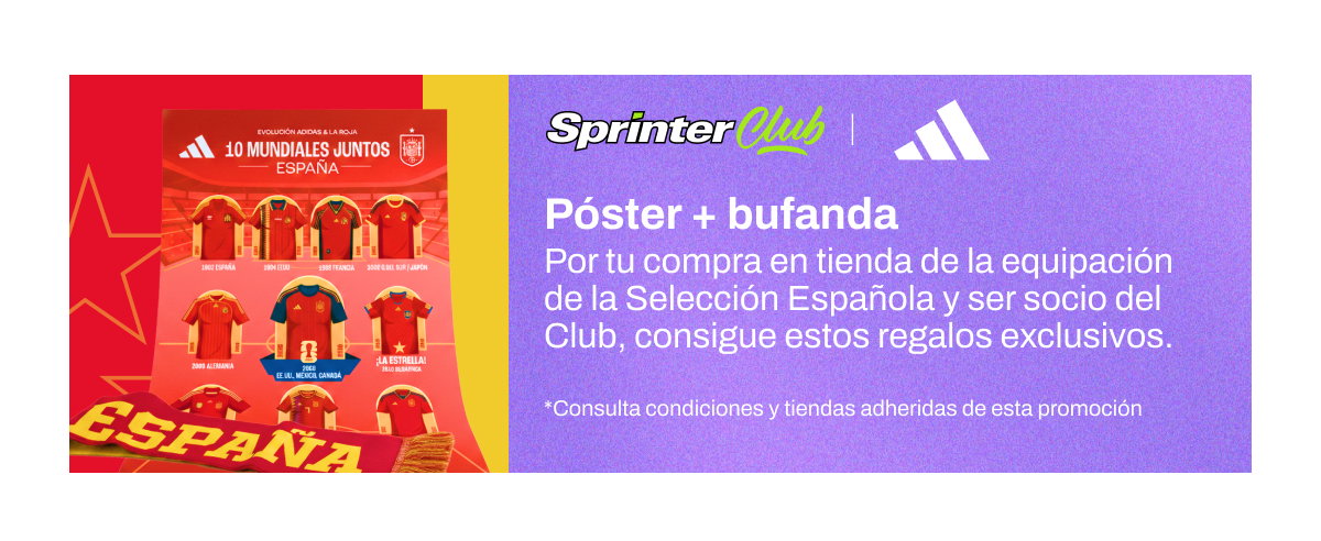 Sprinter Club x Adidas: póster y bufanda de la Selección Española promoción tienda