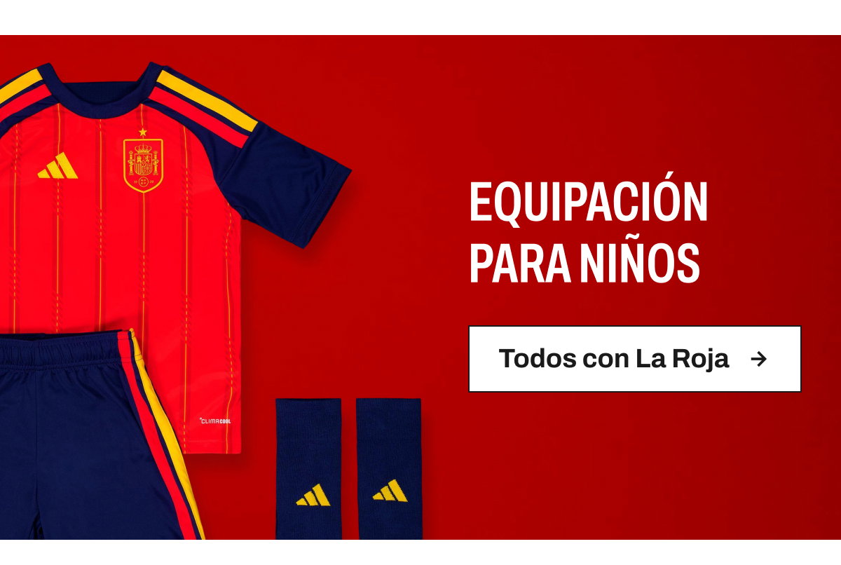 Adidas Equipación de fútbol para niños de la selección española botón todos con la roja