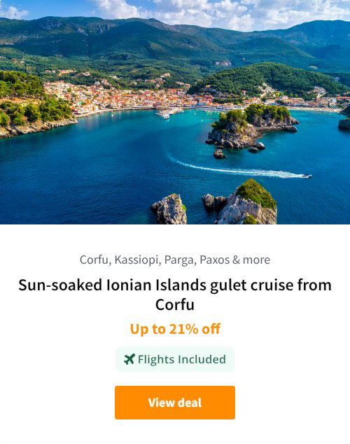 Sun-soaked Ionian Islands gulet cruise from Corfu