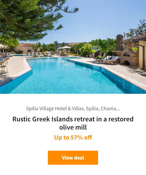 Rustic Greek Islands retreat in a restored olive mill