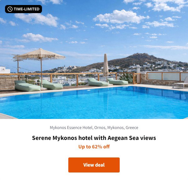 Serene Mykonos hotel with Aegean Sea views