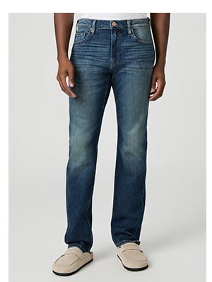 An image of dark wash blue denim jeans.