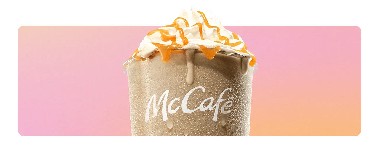 A McCafé iced caramel frappé