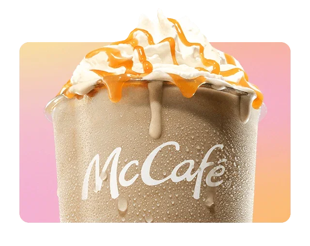 A McCafé iced caramel frappé