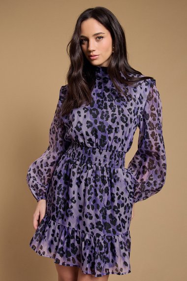 Organza Shirred Waist Mini Dress