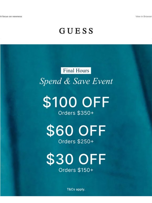Spend & Save Final Hours