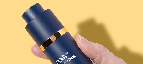 Hand holding product bottle