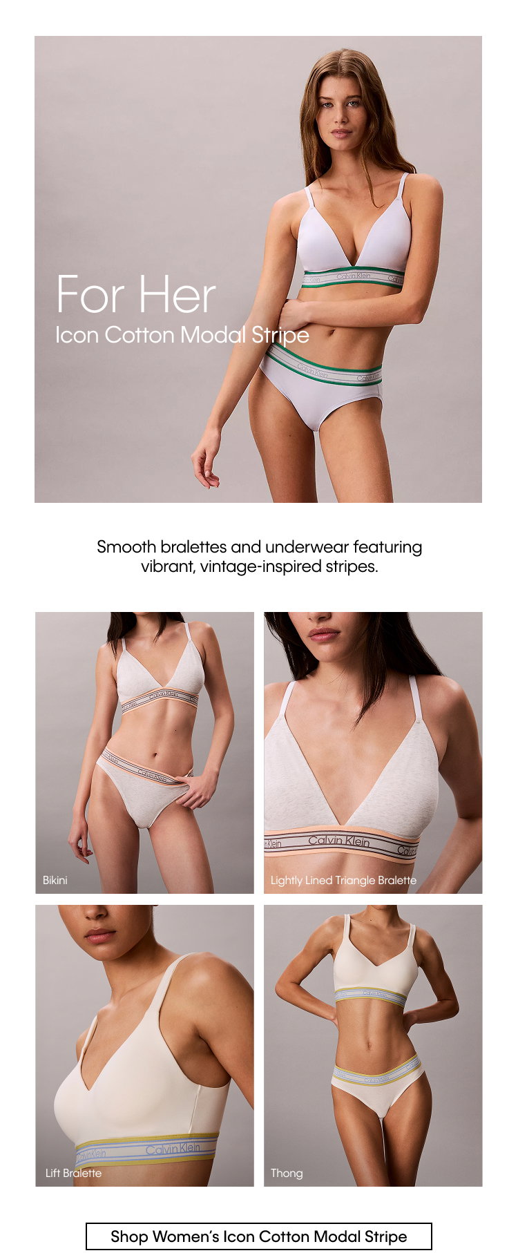 For Her | Shop Women's Icon Cotton Modal Stripe
