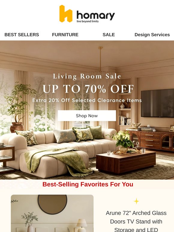 💫 Refresh the Spaces You Love — Living & Dining Picks Up to 70% Off