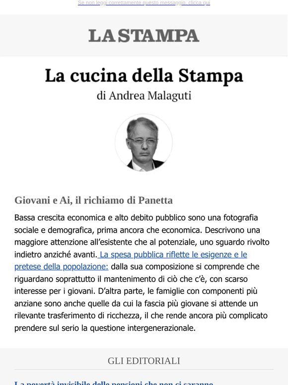 Giovani e Ai, il richiamo di Panetta