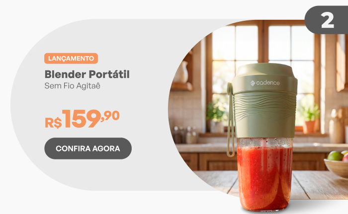 Blender Portátil Sem Fio Cadence Agitaê