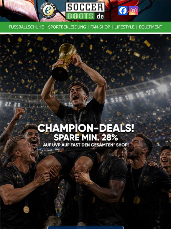 Champions Deals 🏆 Mindestens 28 % Rabatt auf fast alles!
