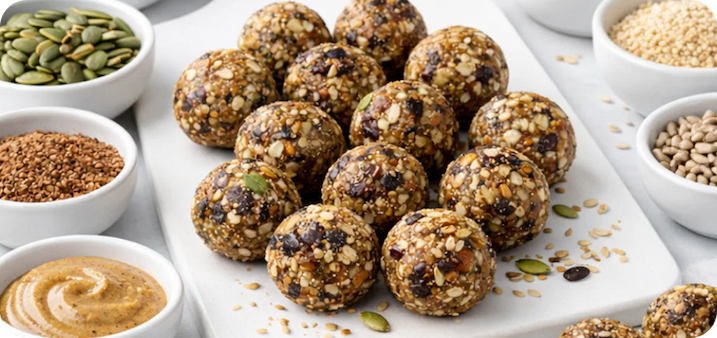 Foods to Support Your Cycle | Seed Cycling Energy Bites