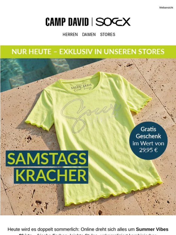 Samstagskracher im Store – und online Summer Vibes Shirts ☀️🛍️