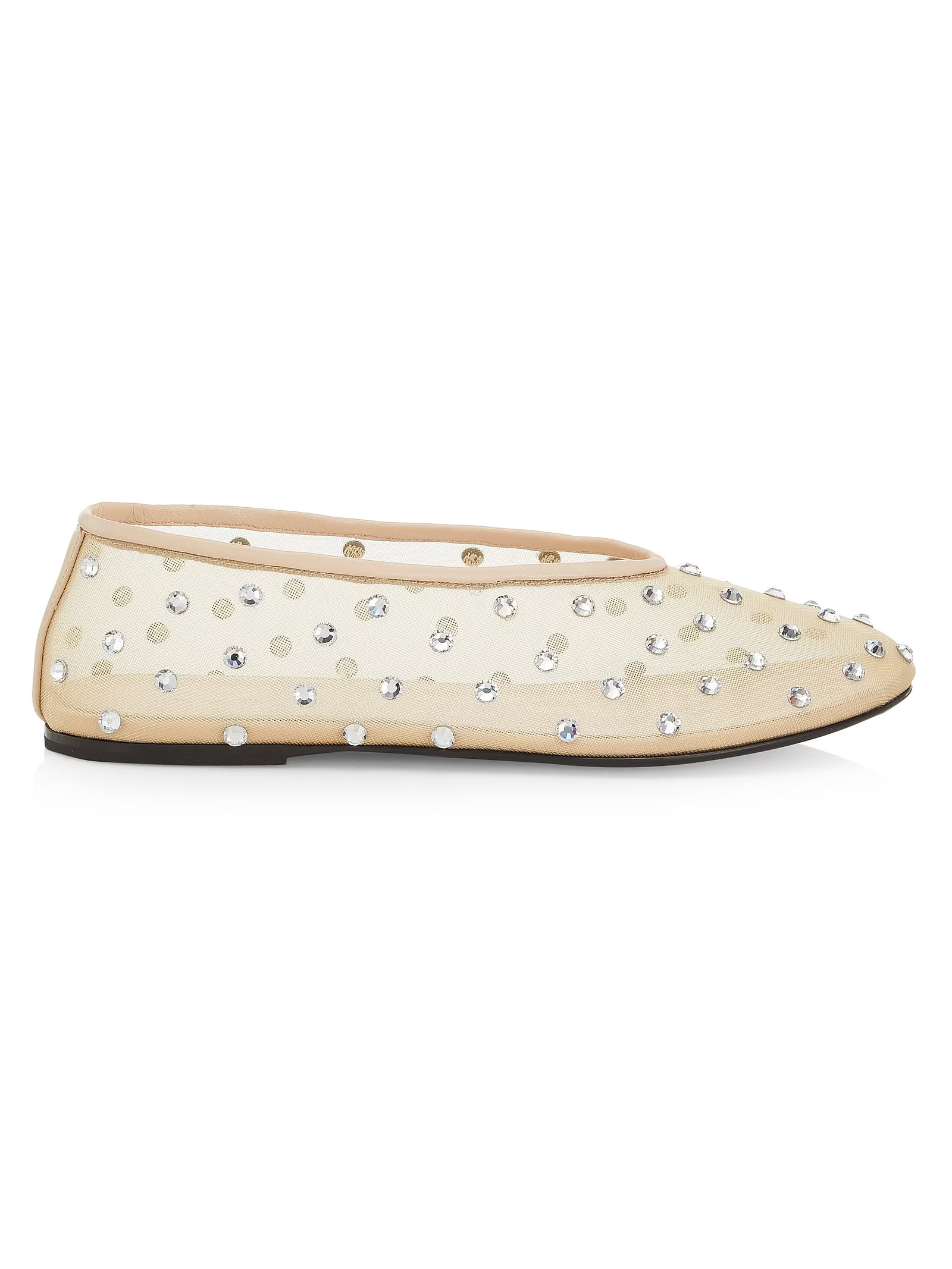 Khaite Marcy Crystal-Embellished Mesh Flats