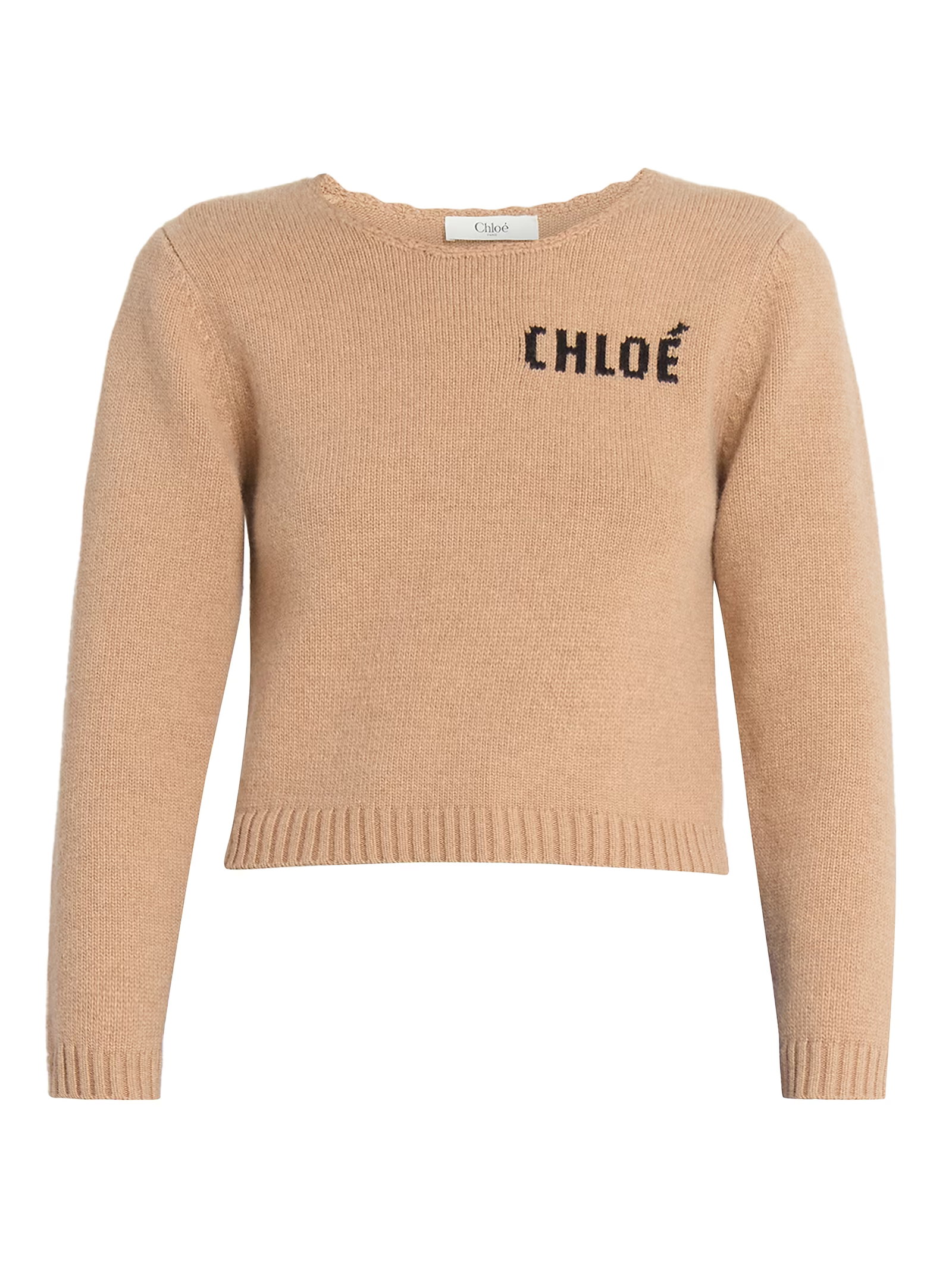 Chloé Logo Wool-Cashmere Crop Sweater