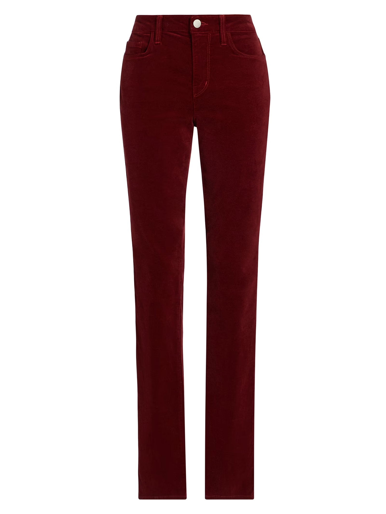 L'agence Stevie Velvet Mid-Rise Straight-Leg Jeans