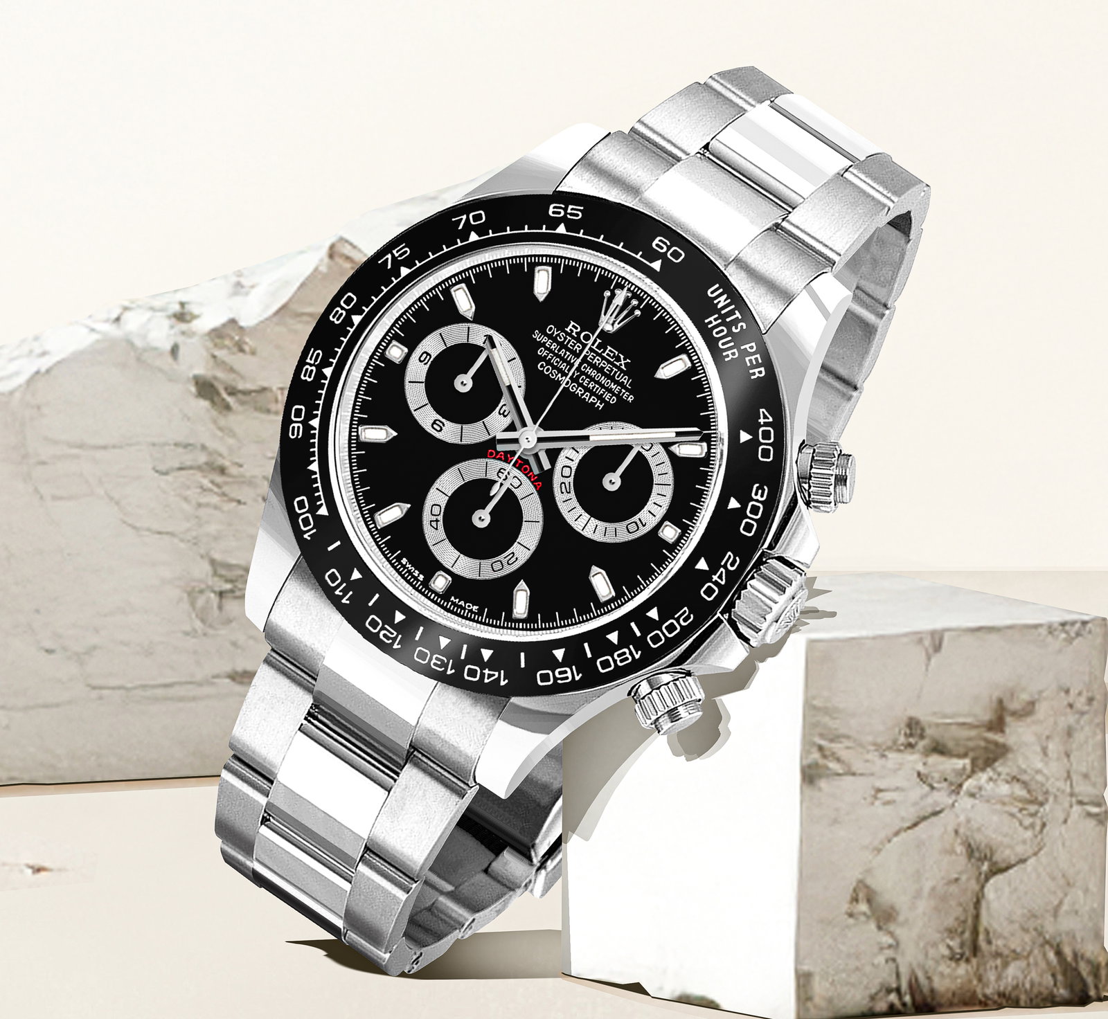 Cosmograph Daytona Oystersteel Black Dial Men's Watch 116500LN-0002