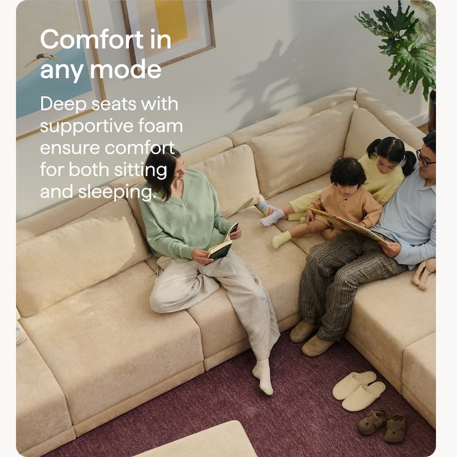 Comfort in any mode. Deep seats with supportive foam ensure comfort for both sitting and sleeping.