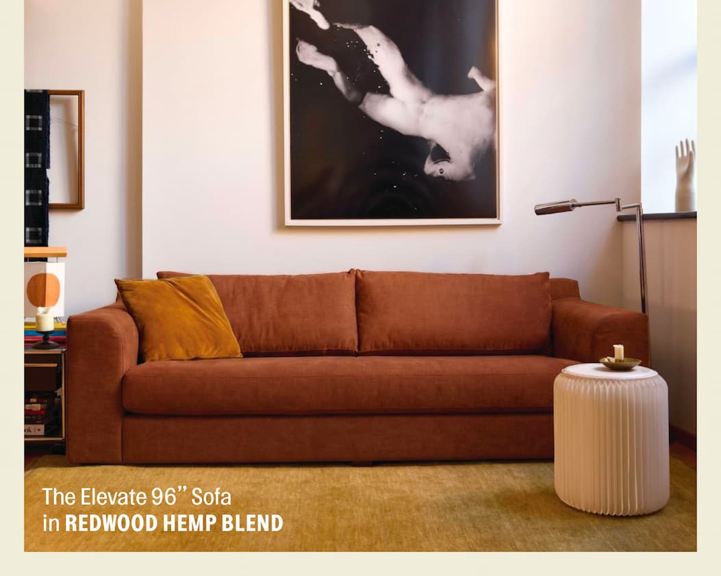 The Elevate 96" Sofa in Redwood Hemp Blend