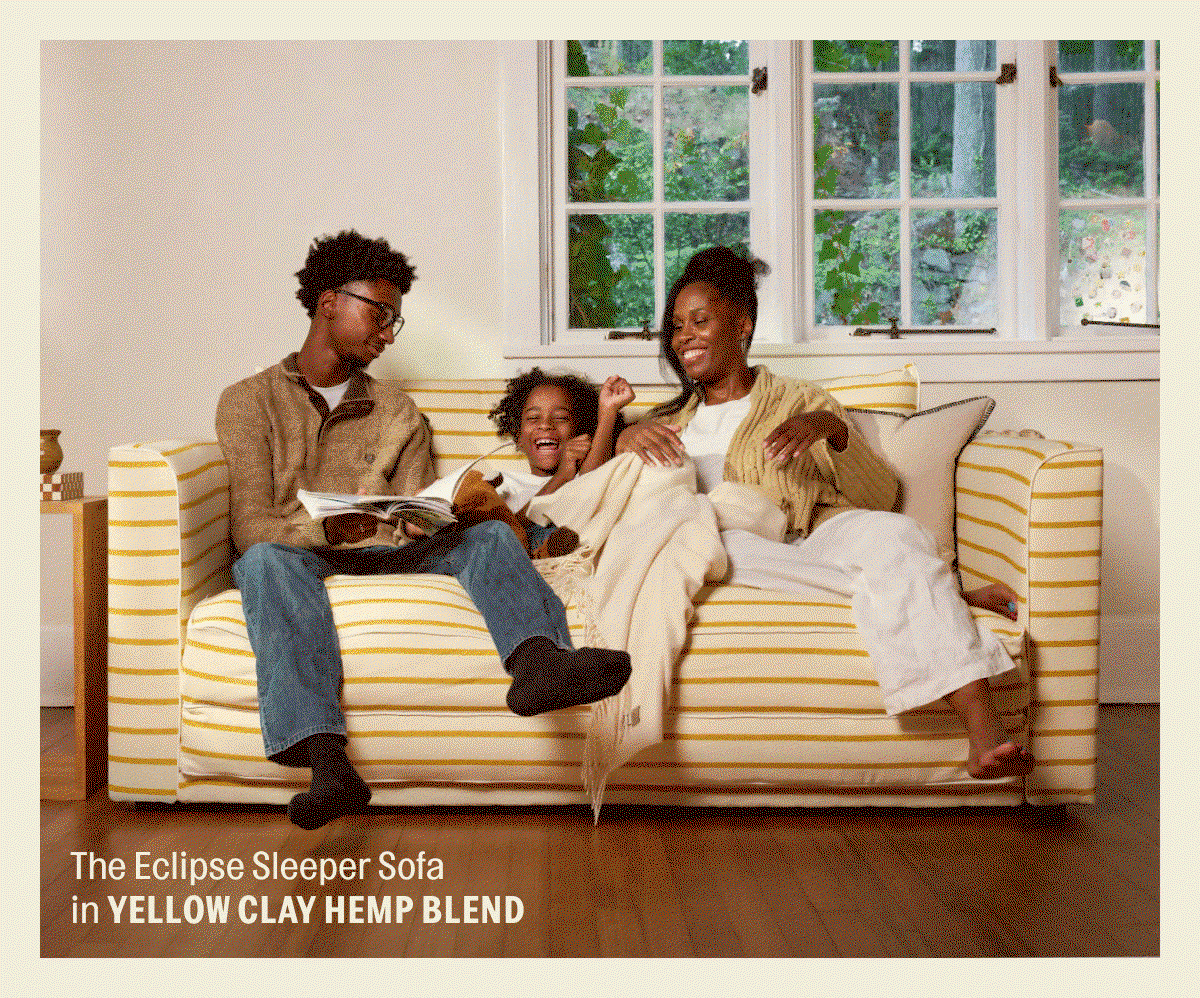 The Eclipse Sleeper Sofa in Yellow Clay Hemp Blend