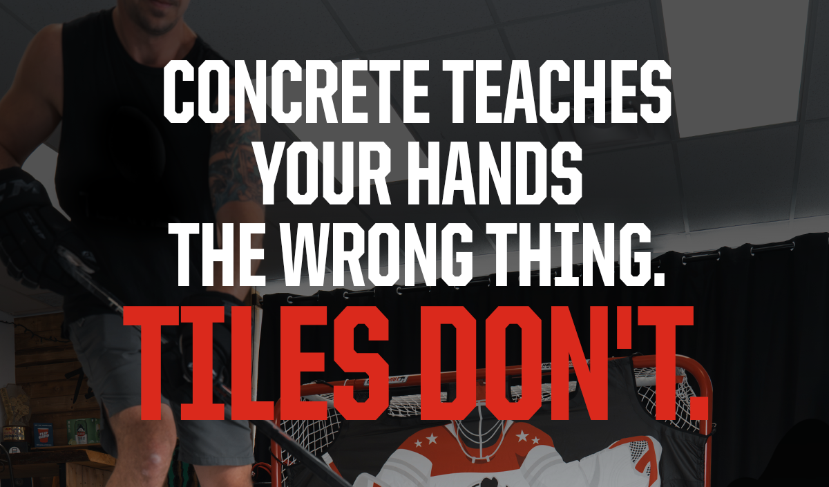 Headline: Concrete teaches  your hands  the wrong thing. TILES DON'T