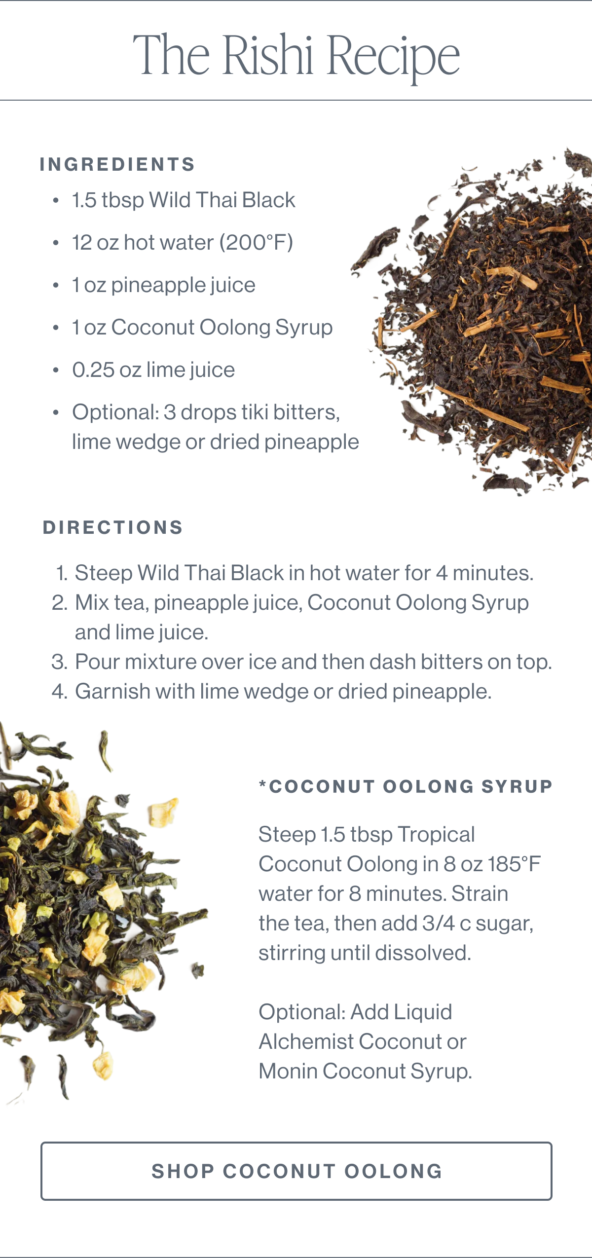 The Rishi Recipe | Shop Coconut Oolong