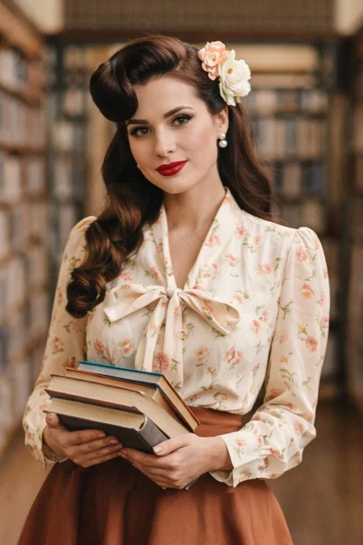 Image of Margaret Pink Rose Long Sleeved Blouse
