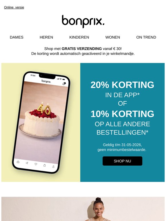 Jij bepaalt: 10% of 20% korting