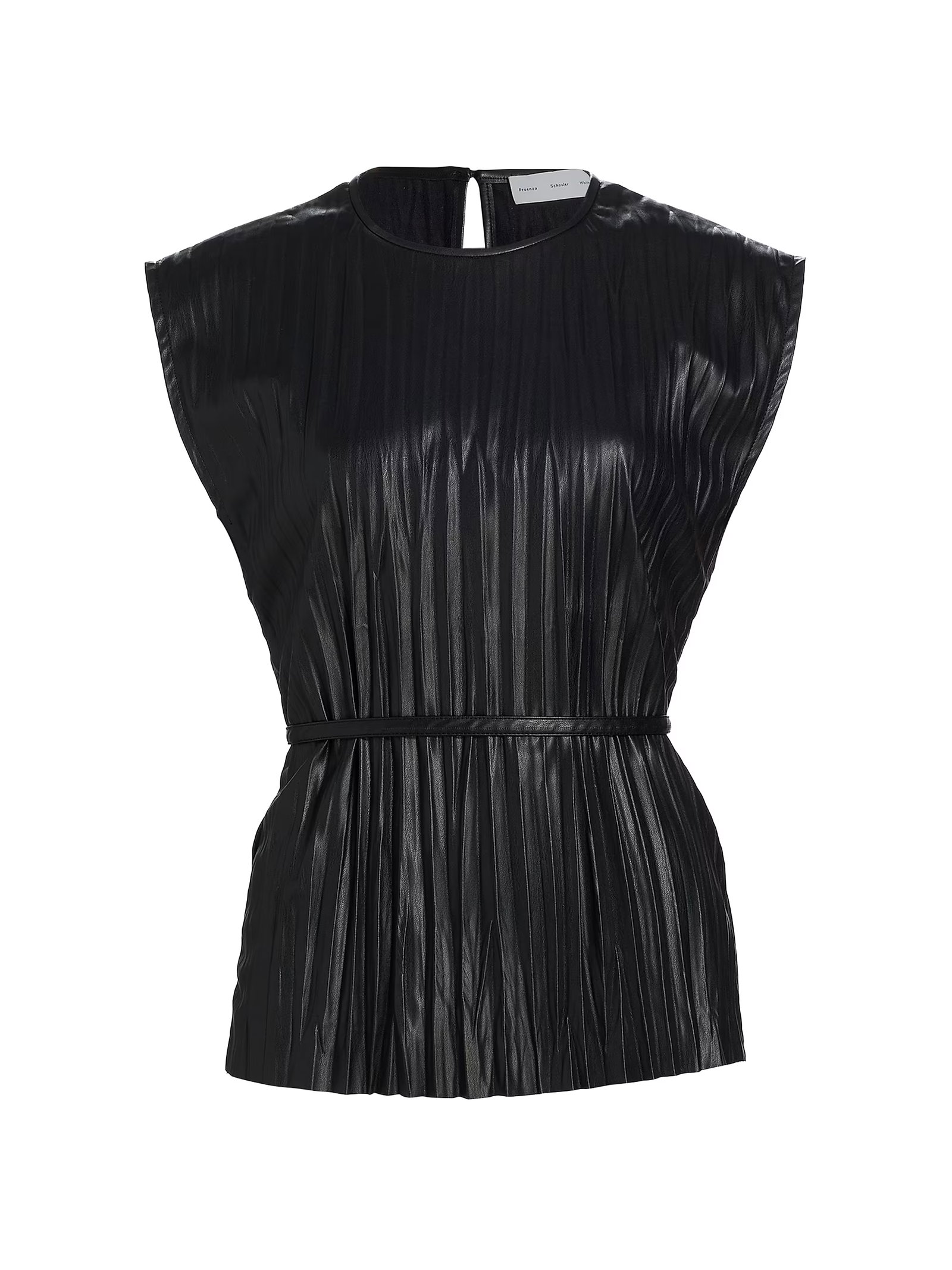 Proenza Schouler White Label Lyra Pleated Faux Leather Top
