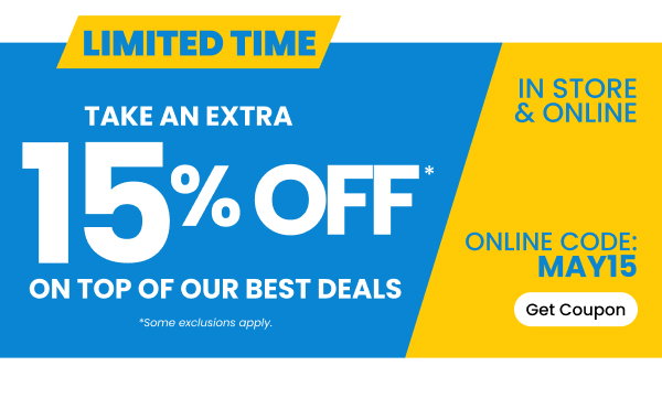 Inflation Relief Limited Time Take An Extra 15% Off On Top Of Our Best Deals Online Code: May15 Get Coupon