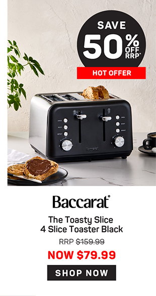 Baccarat The Toasty Slice 4 Slice Toaster Black